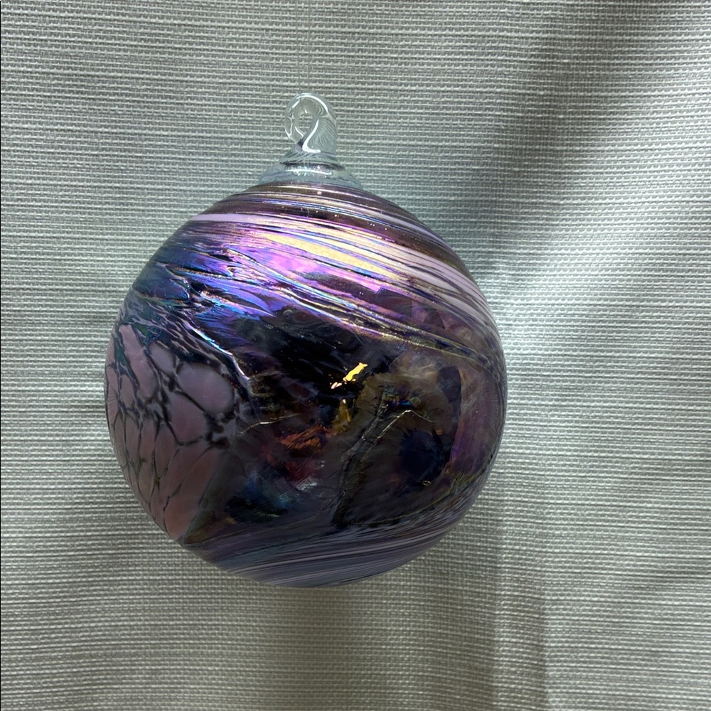 Handcrafted Purple Glass Ornament